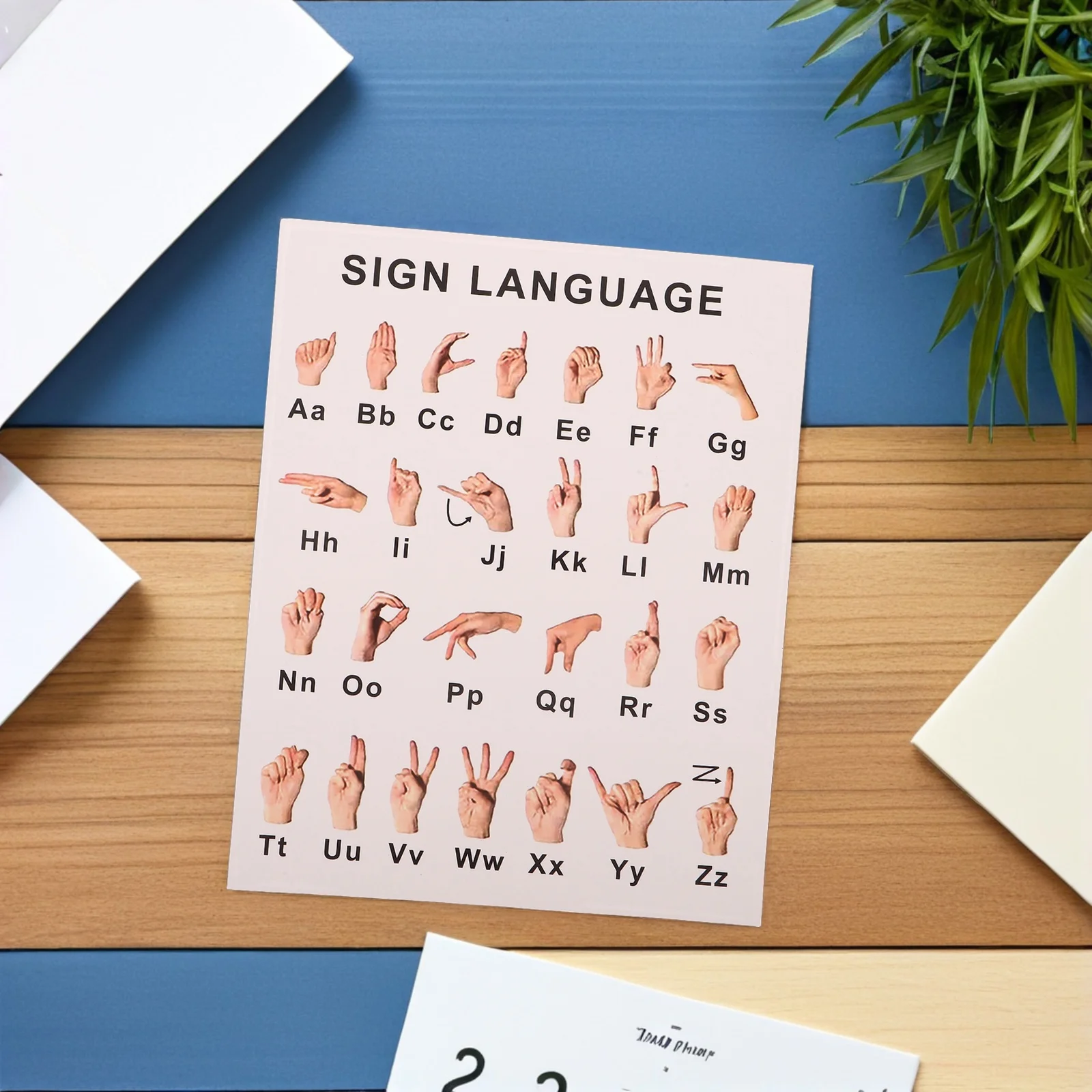 โปสเตอร์การเรียนรู้ภาษามือ 6 ชิ้น ตัวอักษร ASL สำหรับติดผนัง สำหรับเด็กเล็ก ทนทานต่อการซีดจาง แผนภูมิการศึกษา