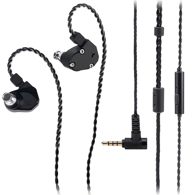 TINHIFI C2 2025 Type-C HiFi Bedrade In-Ear Oordopjes Monitor met 10MM PU+LCP Driver, afneembare 2-pins HD-microfoon, 3.5mm/Type-C kabel