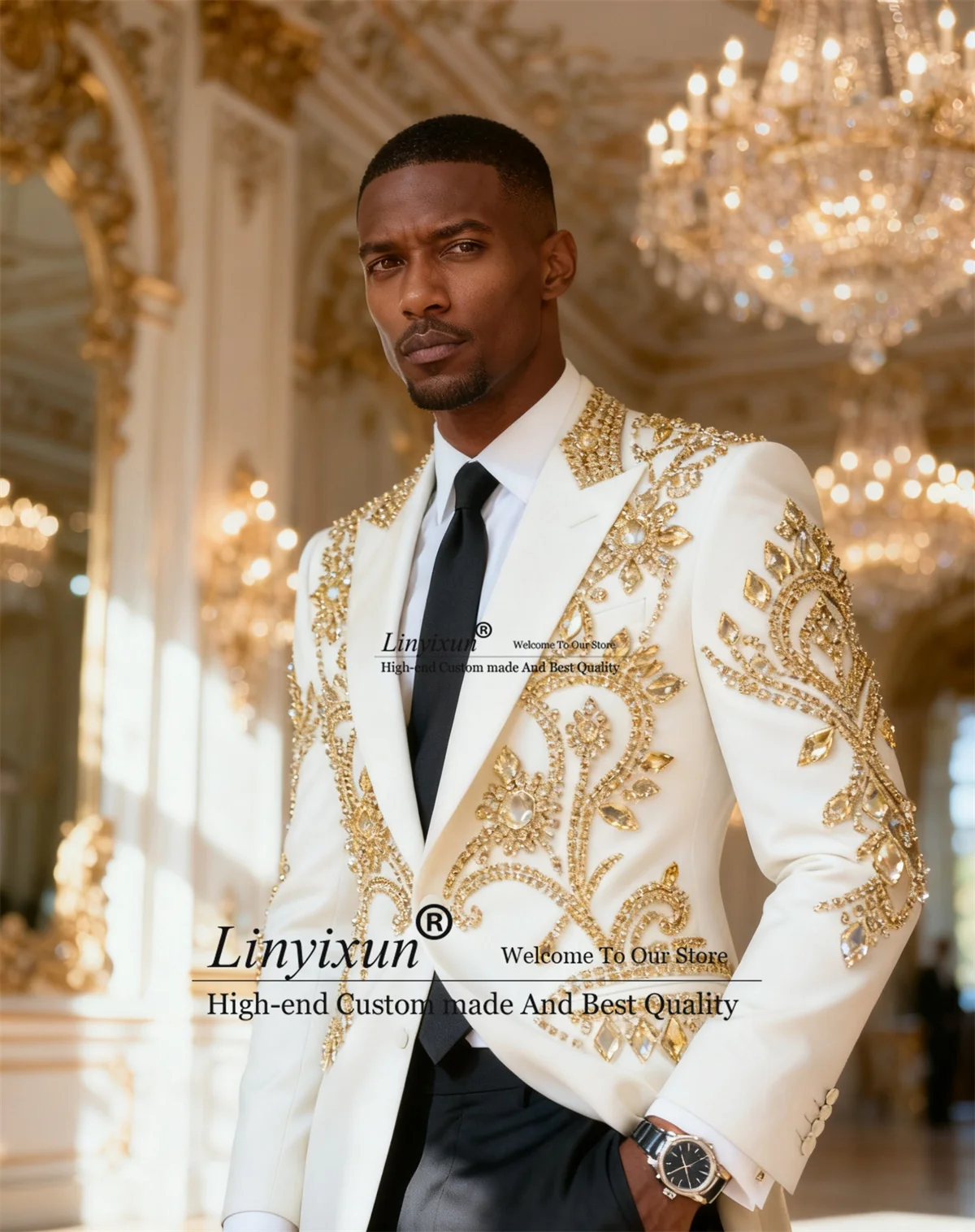 

Роскошные мужские костюмы со стразами и бриллиантами, индивидуальные комплекты из 2 предметов, смокинги для жениха, красивый пиджак для свадебной вечеринки, костюм Homme