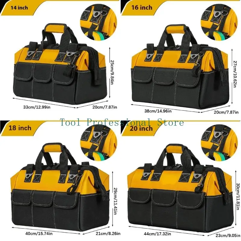 57QF 14/16/18/20inch Professional Electrician Working Multifunction Storage Tool Bag