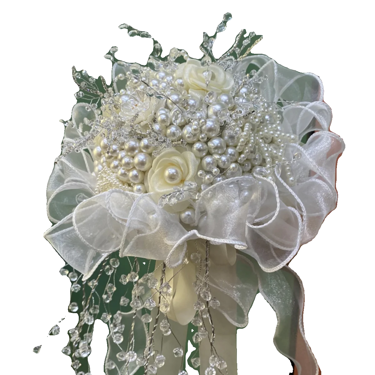 

Свадебный букет из камелий с жемчугом и кристаллами, комплект для фотосессии в свадебной фотостудии, готовый набор для съемки