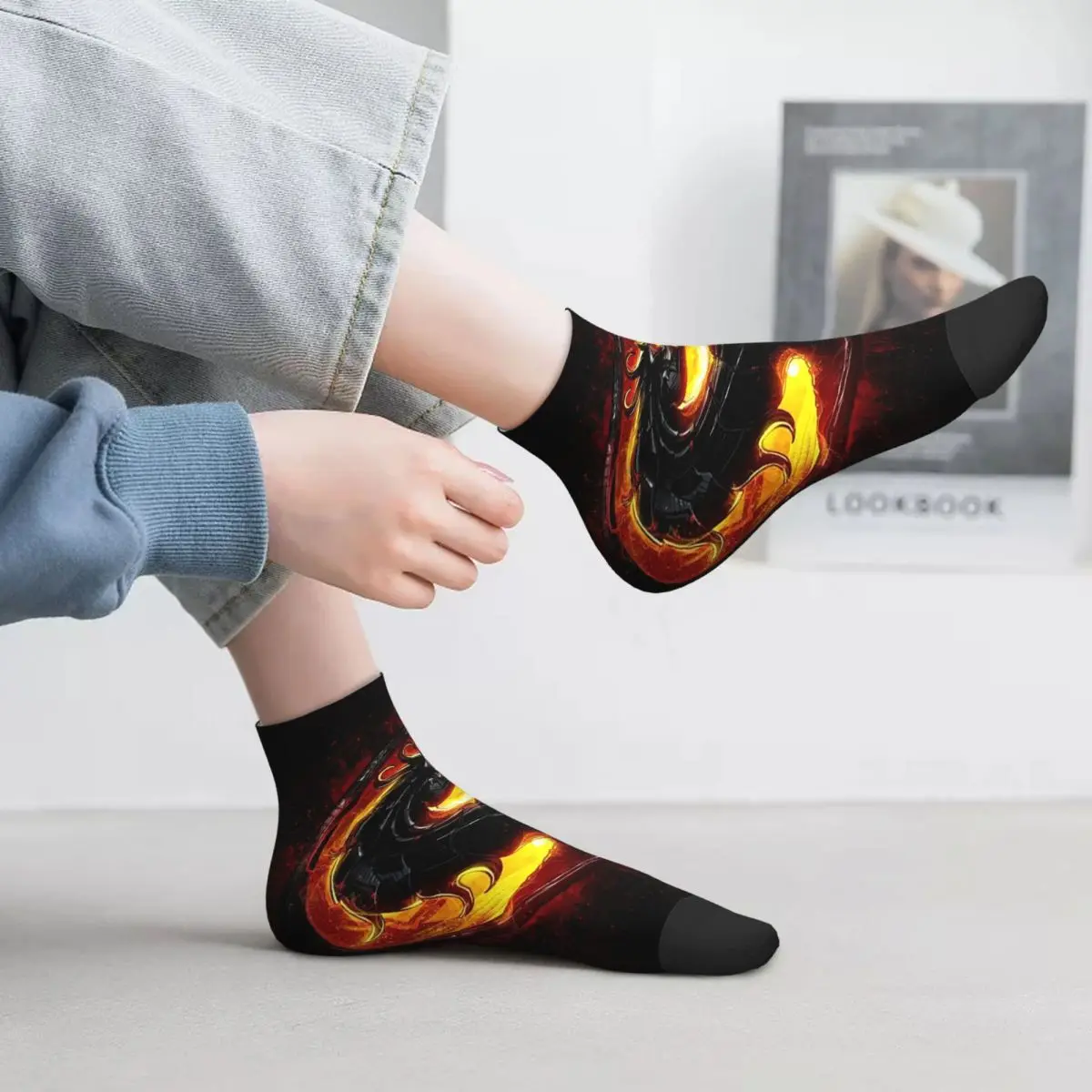 

Носки Mortal Kombat, супер мягкие чулки в стиле Харадзюку, всесезонные носки, аксессуары для унисекс, рождественские подарки