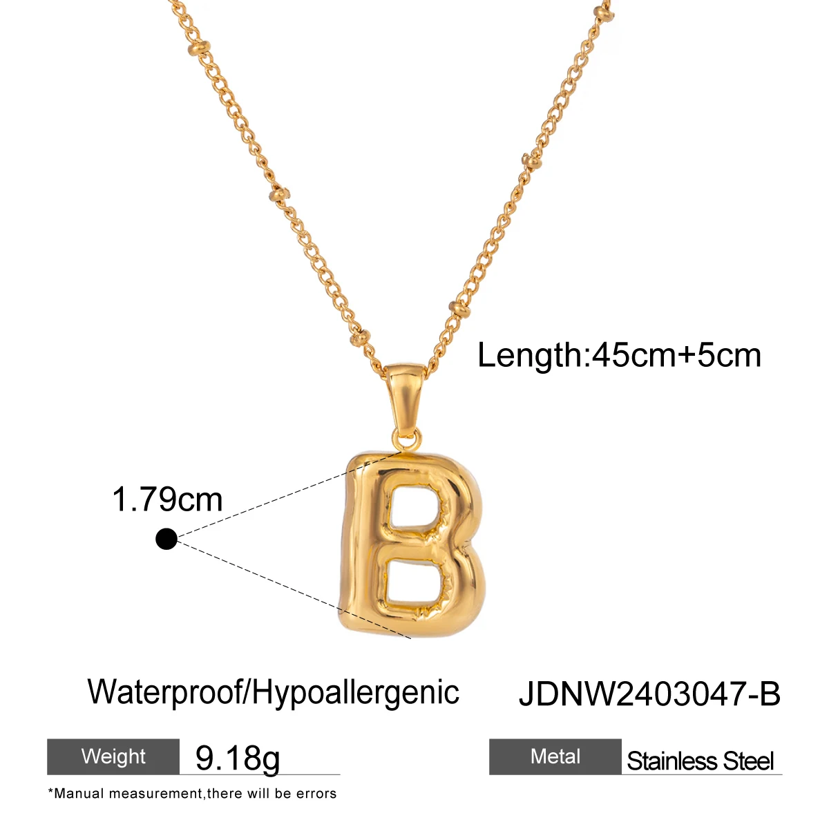 BoTT B Logo Necklace 18k plated