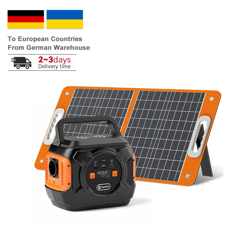 EU Warehouse Smart Top Off Grid 220V 230 Volt Power Bank Energy Storage Portable Power Station With Socket And Solar Panel