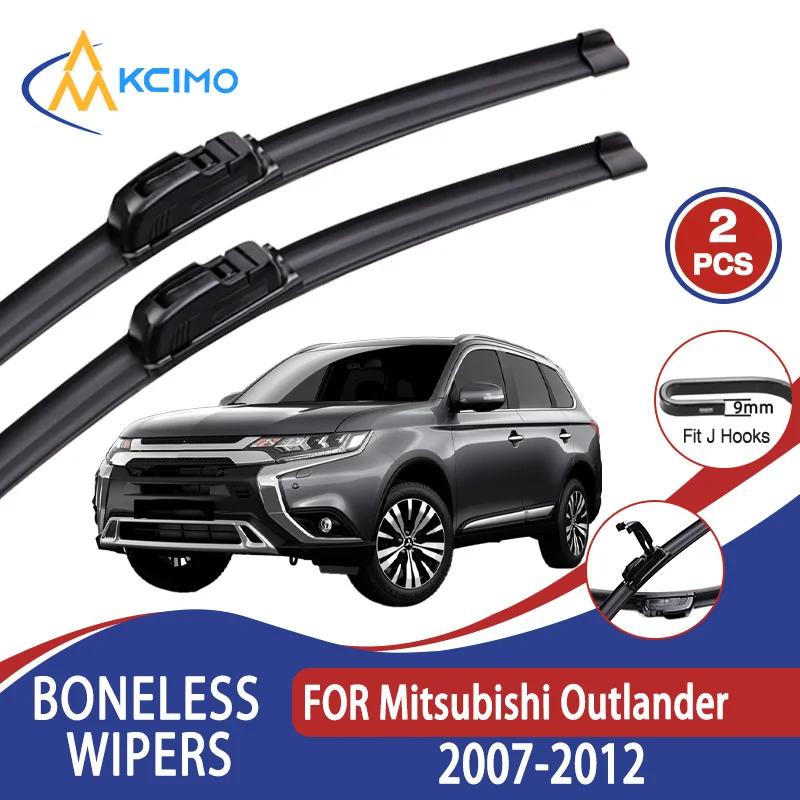 

For Mitsubishi Outlander 2007-2012 Car Wiper U-type Soft Rubber Boneless Wiper HD Quiet Durable Automotive Wiper 24"+21"