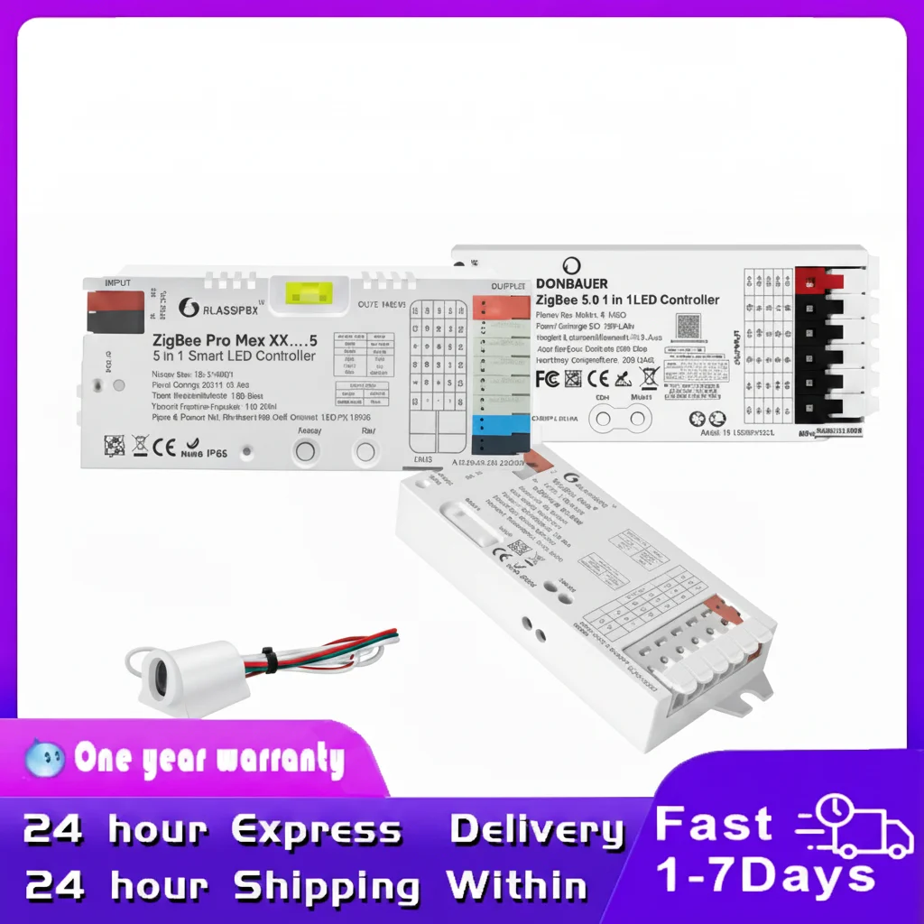 

Smart Zigbee 5in1 LED Strip Controller DualMode Bluetooth 2.4G RF RGB RGBCCT CCT Dimmer DC 524V Tuya Gateway Remote App