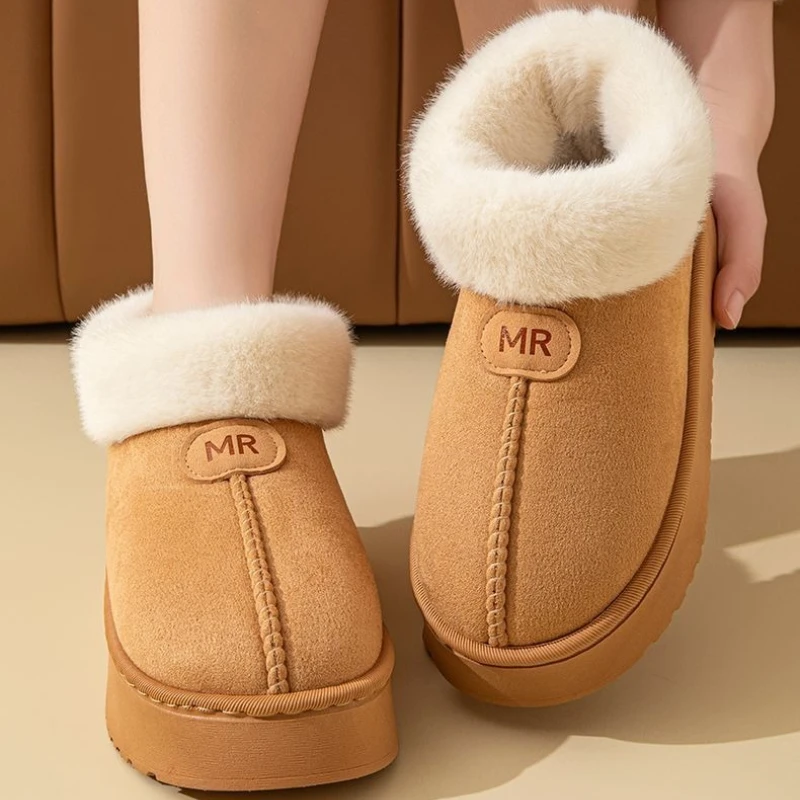 

Girls Winter Fleece Lined High Cut Snow Boots Parent Child Cotton Shoes for Indoor Outdoor Warmth Anti Slip Cozy​