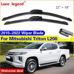 for Mitsubishi Triton L200 2015~2022 2020 2018 2017 Car Front Window Wipers Blades U J Hook Brushes Winter Cleaning Accessories