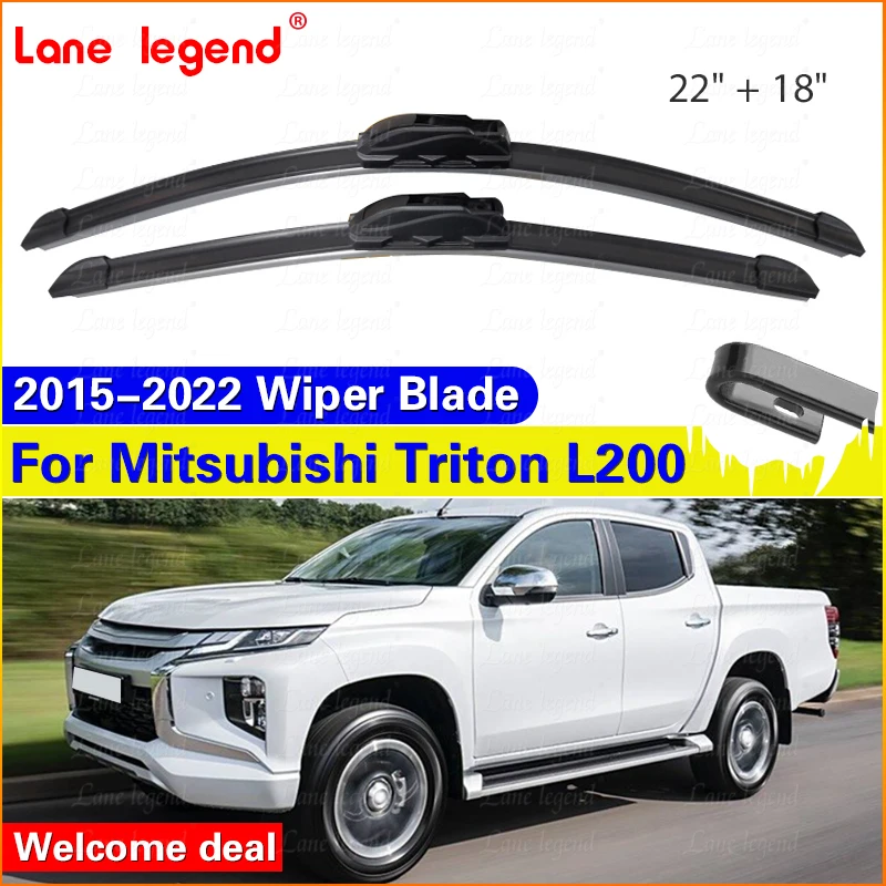 for Mitsubishi Triton L200 2015~2022 2020 2018 2017 Car Front Window Wipers Blades U J Hook Brushes Winter Cleaning Accessories
