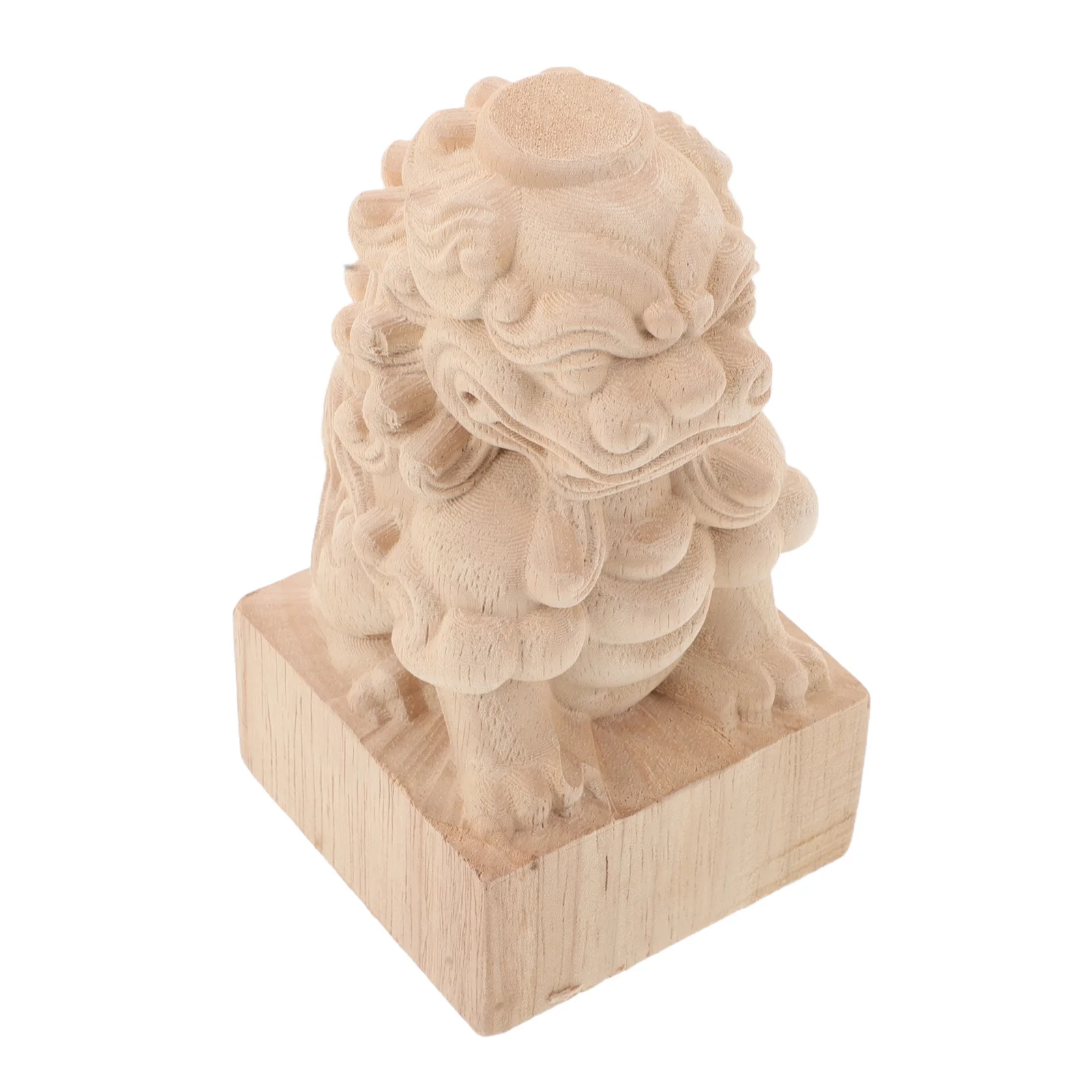 8x8x15cm diseño de León remate de madera sin terminar poste de riel de escalera Topper DIY artesanía decorativa barra de cortina remates poste de cama de madera