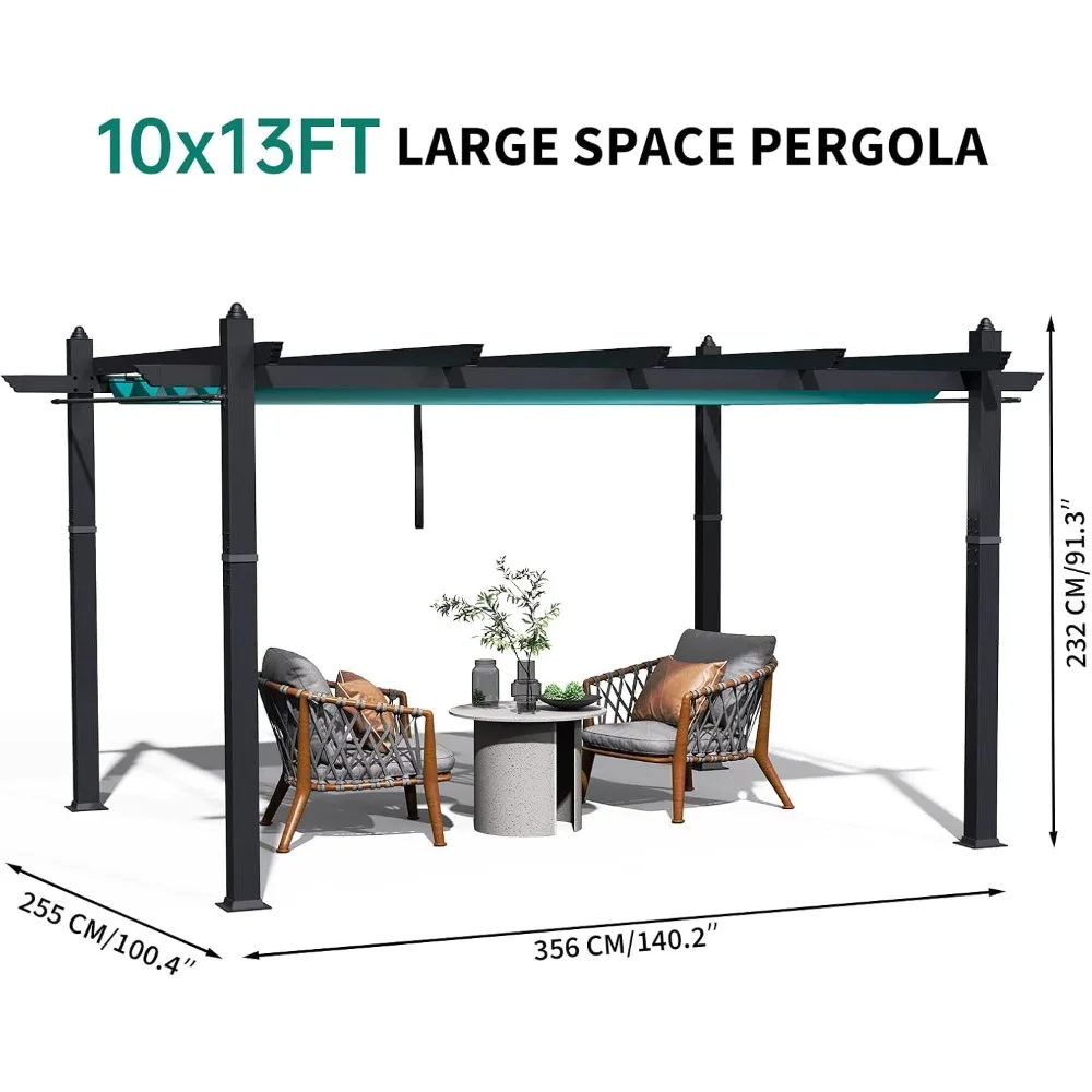 

Прочная алюминиевая беседка с регулируемой крышей и боковой сеткой, устойчивая к ржавчине уличная беседка для патио и заднего двора