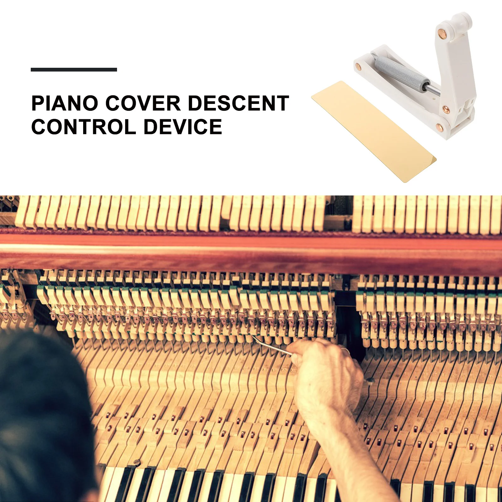 

Piano Descender Fallboard Hydraulic Slow Buffer Soft Fall Device for Piano Safety Plastic Steel Pressure