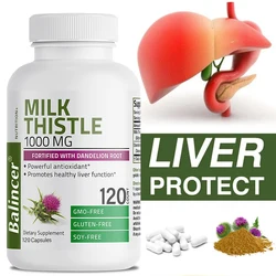 Milk Thistle Dandelion Root Supplement - Liver Health Support, Antioxidant Support, Detoxification, 120 Capsules