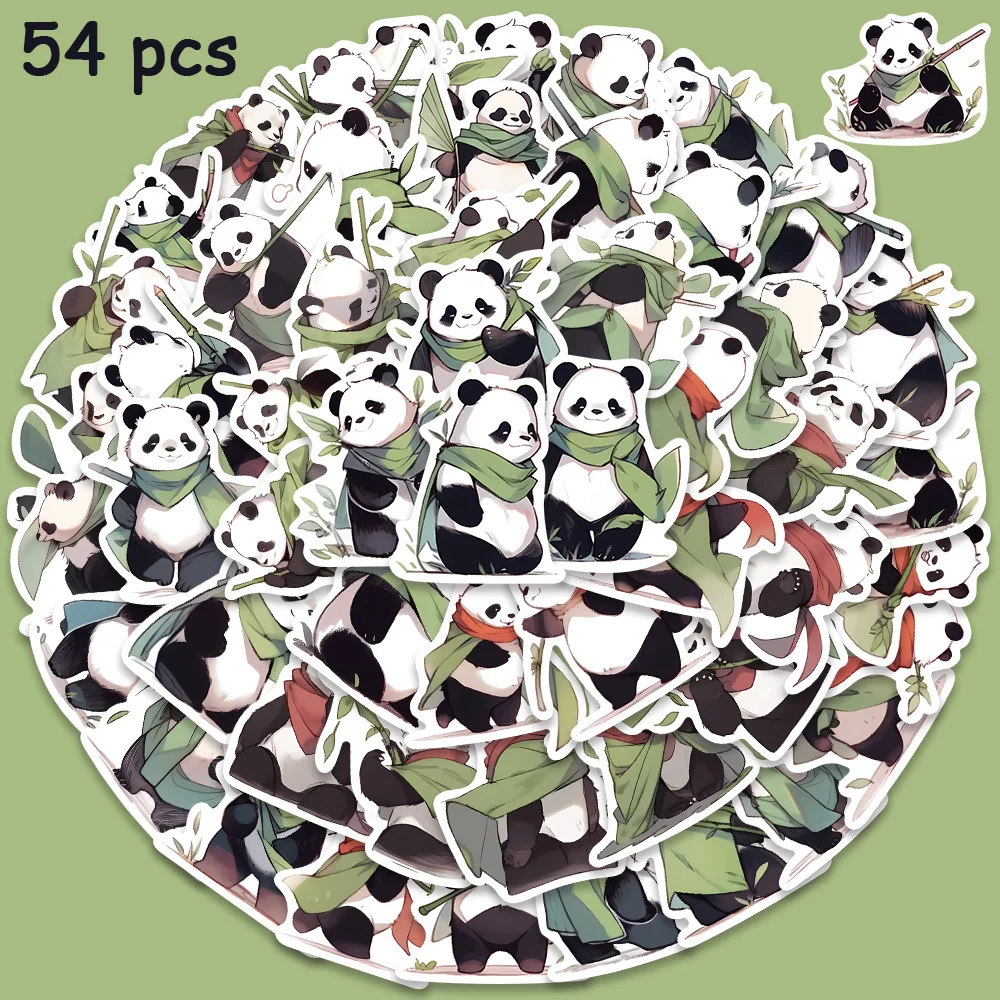 

54pcs Knight-Errant Panda Graffiti Stickers Funny Animals Decals For Luggage Scrapbook Snowboard Stickers Kids Gifts Toys