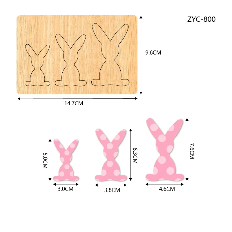 

ZYC-800 rabbit wooden cutting mold suitable for diecutting machines
