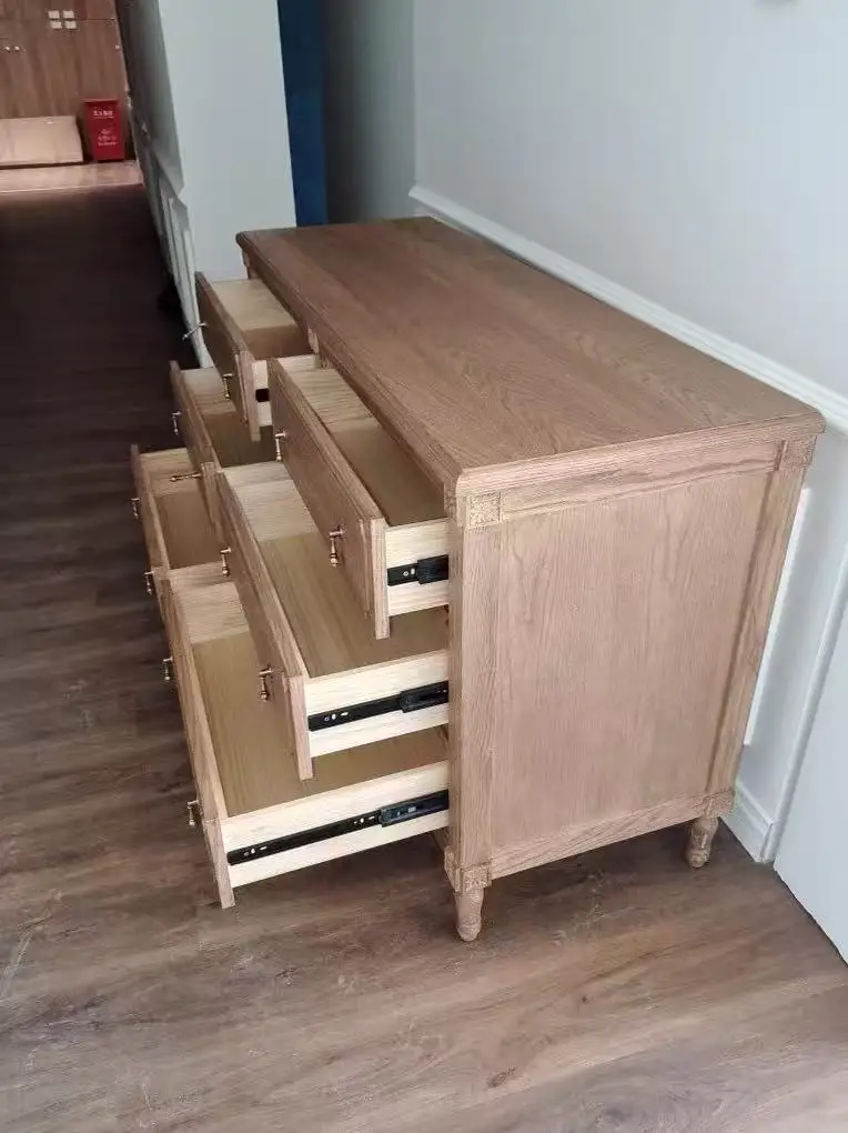 

Простой комод, французский кантри, ретро, боковой шкаф из массива дерева, новый британский классический шкаф для виллы