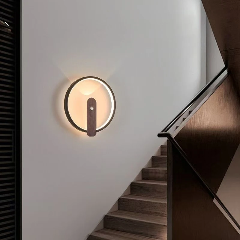 Wall lamp, bedroom headboard, antique Nordic modern minimalist living room, staircase sofa with switch, background wall lamp, LE