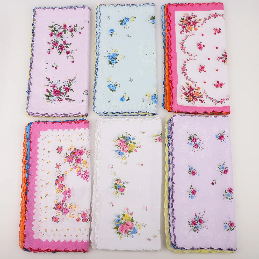 Women's Nostalgic Cotton Handkerchiefs, 3Pcs