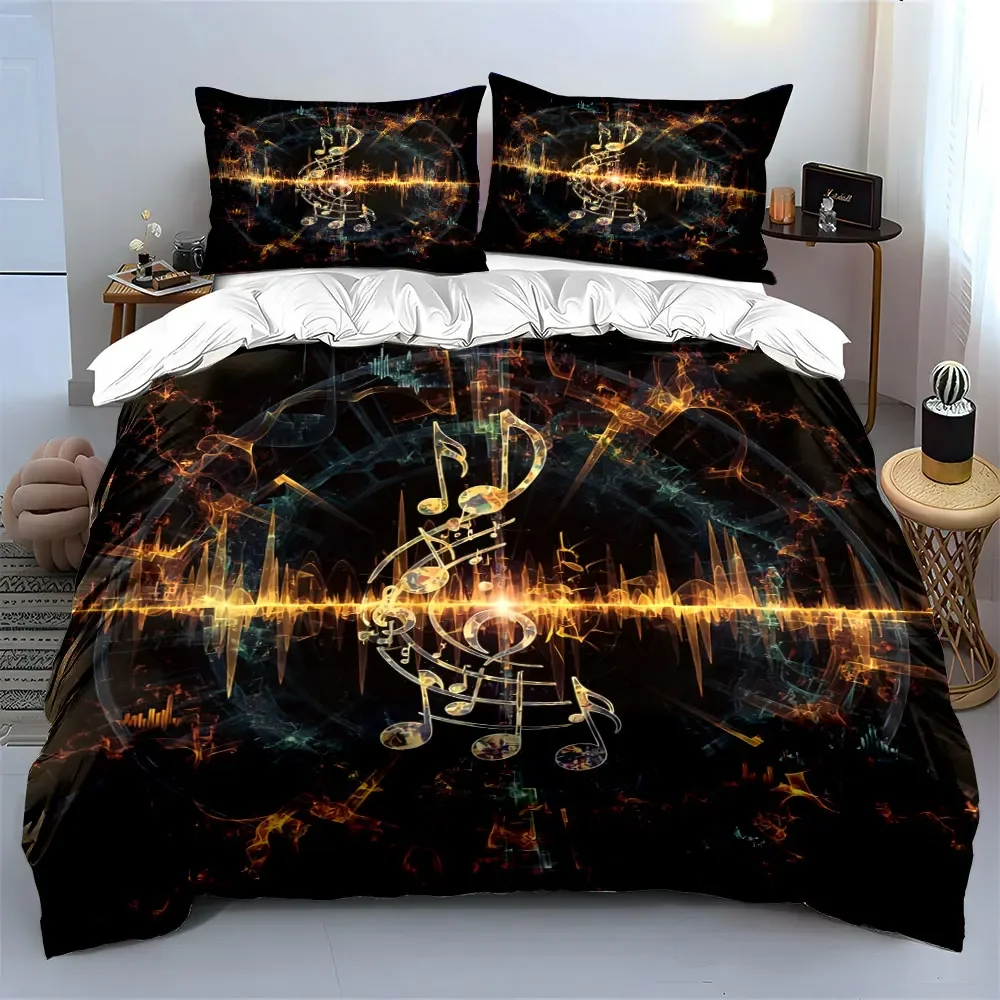 Music Decor Artwork Set Soft Comfortable Duvet Cover Bedding Set Included 1*Duvet Cover & 2*Pillowcases, gift