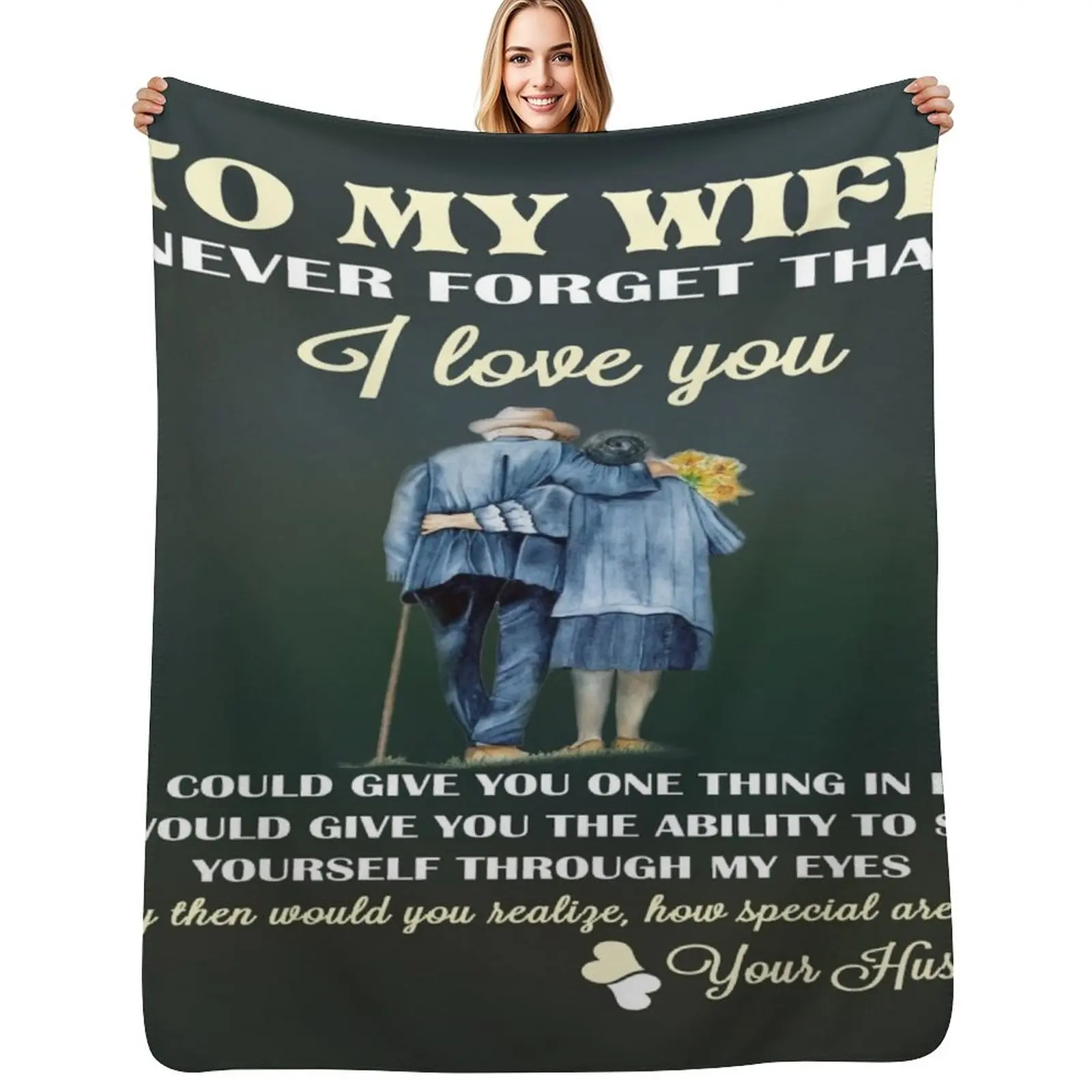 

To My Wife Never forget that Throw Blanket Shaggy Plaid christmas decoration Picnic Blankets