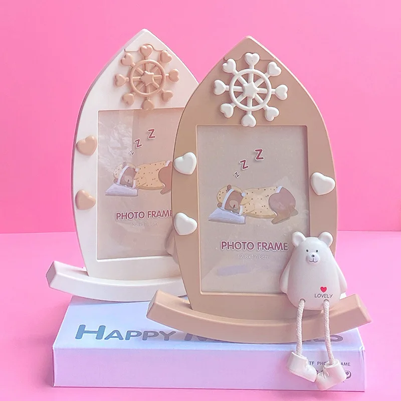 

New Children's Room Picture Frame,Creative Cartoon Cute Picture Frame,Photo Frame,Sailboat Bear Photo Frame,Children's Gift