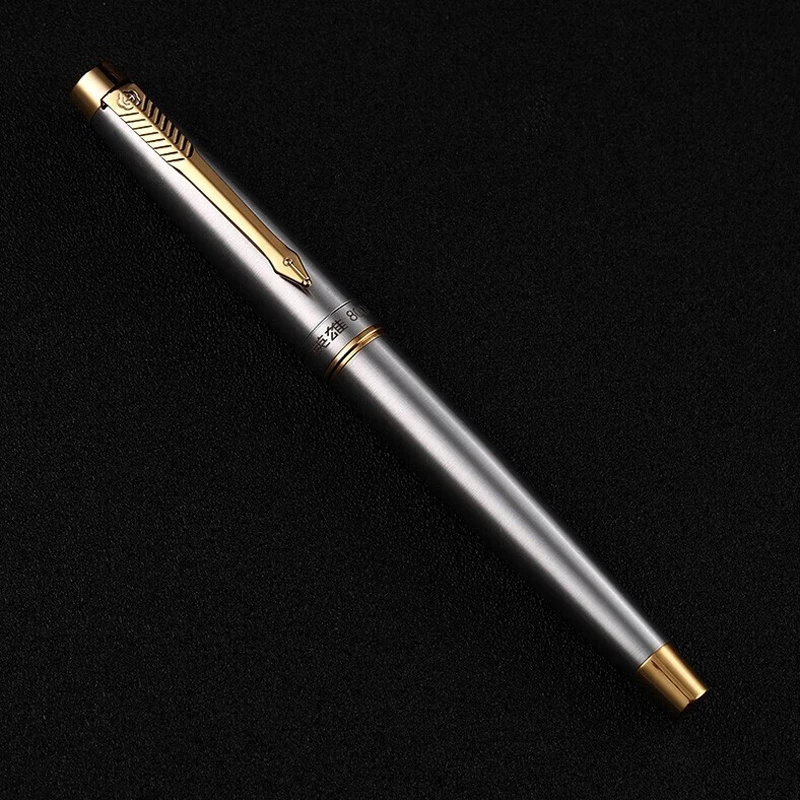 Imagem -02 - Hero 800a 12k Gold Nib Stainless Steel Fountain Pen Escrita Autêntico Gift Conjunto Business Ink Pen