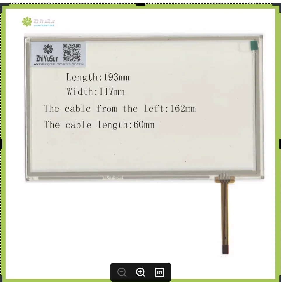 ZhiYuSun KL-TP-2649 8Inch 193mm*117mm  4Wire Resistive TouchScreen Panel Digitizer  193*117 this is compatible