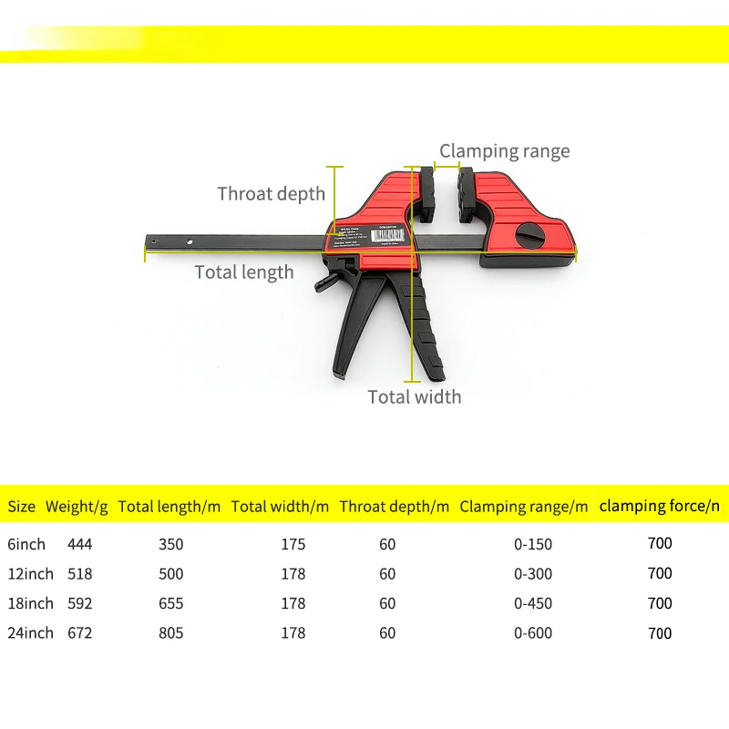 Heavy Duty Woodworking Clamp G sub F Clamp Assembly Plate Clamp Fixing Fixture External Support C Type Quick clamps 6 12 inch