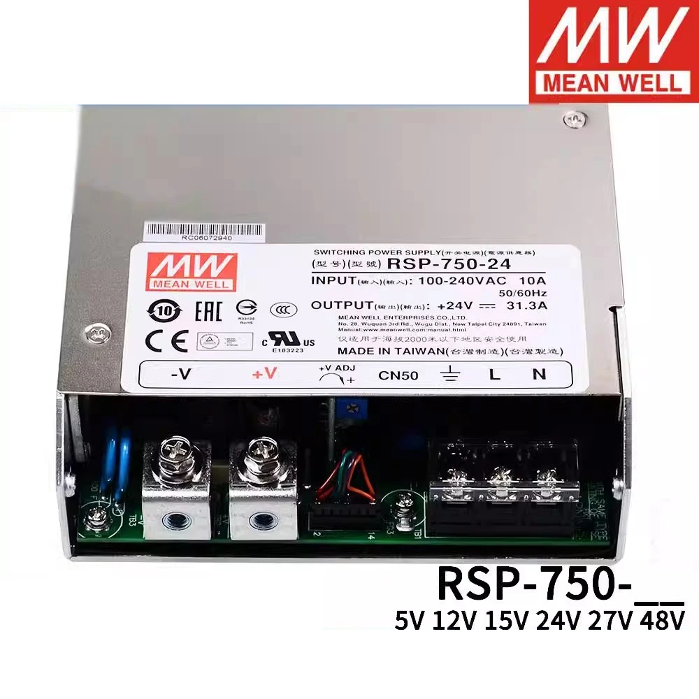 MEAN WELL RSP-750-48 RSP-750-12 RSP-750-15 RSP-750-24 RSP-750-27 RSP-750-5 Single Output with PFC Function Profile Power Supply