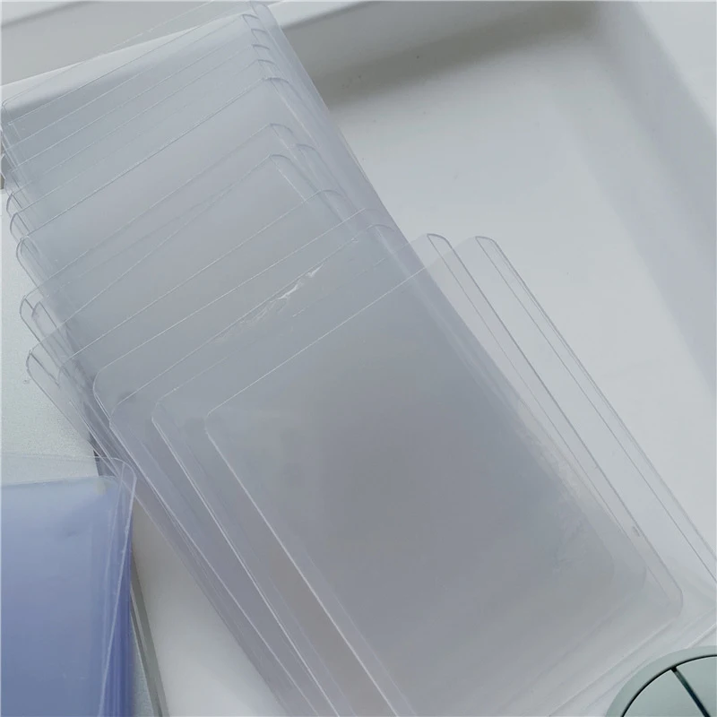 1PC Double-sided Transparent Card Sleeve Korean Photocard Laser Card Film Protector Solid Color Idol Photo Sleeves Decorative