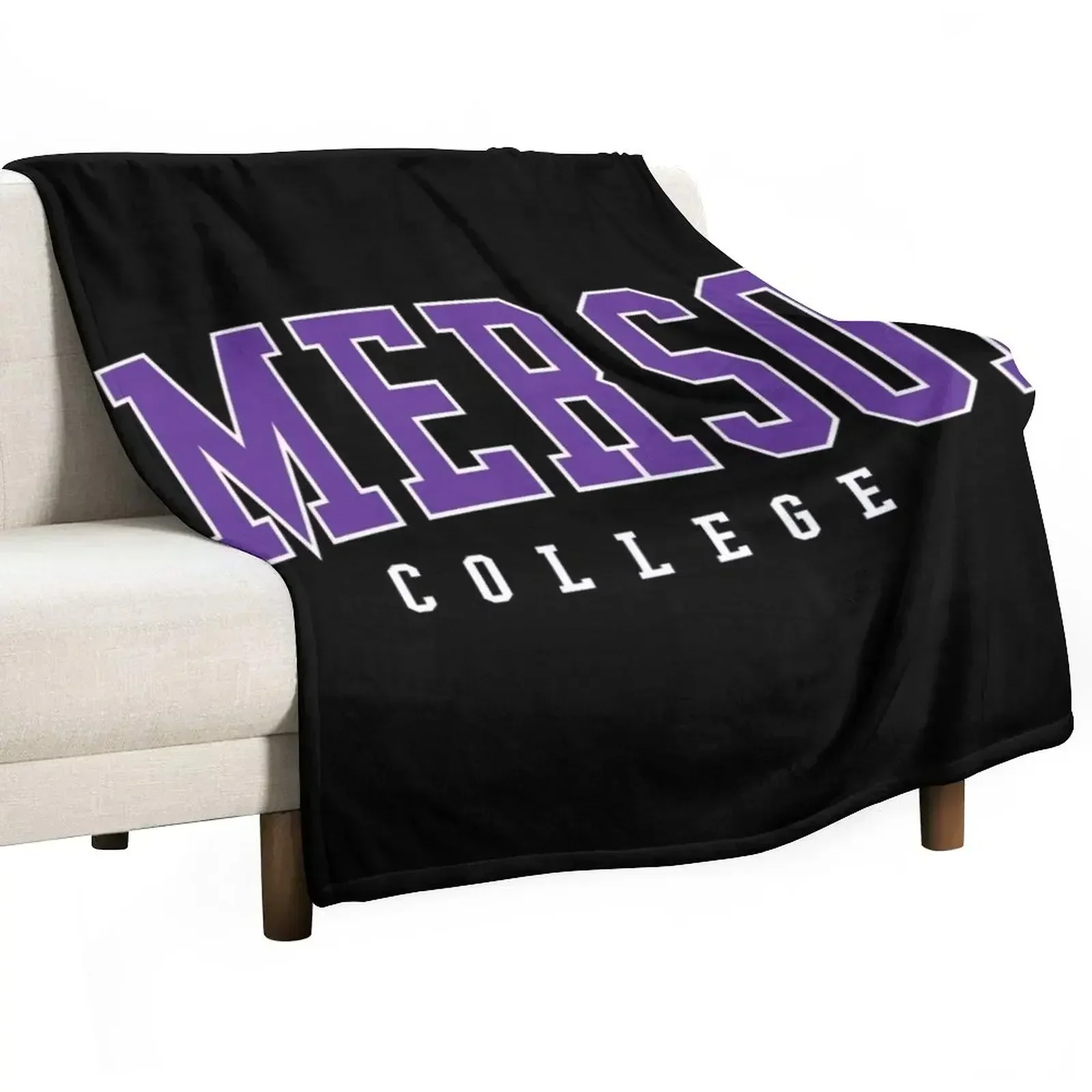 

emerson - college font curved Throw Blanket Machine Washable Soft Warm Blanket