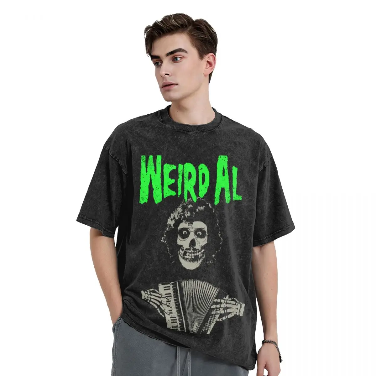 Weird Al meets the Misfits with Accordion T-Shirt animal prinfor boys blacks Men's t shirts