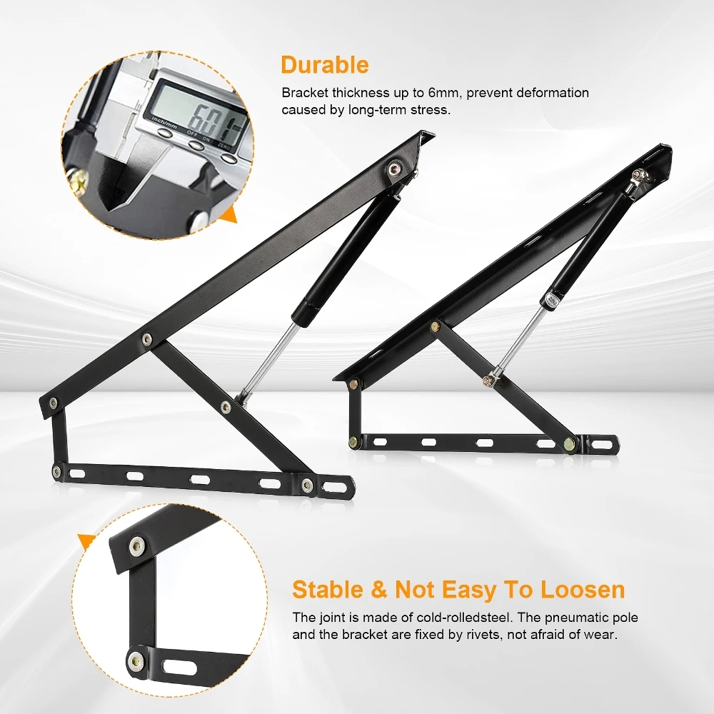 Imagem -04 - Steel Gás Spring Storage Lift Mecanismo Pneumático Heavy Duty Suporte Bar Kit Capacidade de Carga 20kg Conjuntos
