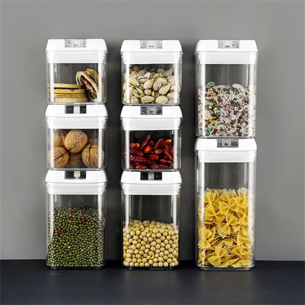 Spice Jar Set Bulk Sealed Jar Kitchen Box Durable Refrigerator Storage Containers Organizer Space-saving Vacuum Technology