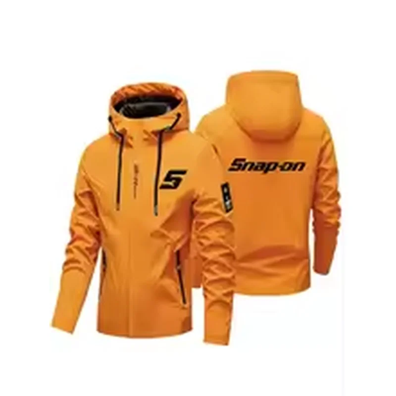 Men Hooded Outdoor Jacket 2026 Spring Autumn Waterproof Windproof Full Zip Coat Hiking Travel Casual Outerwear