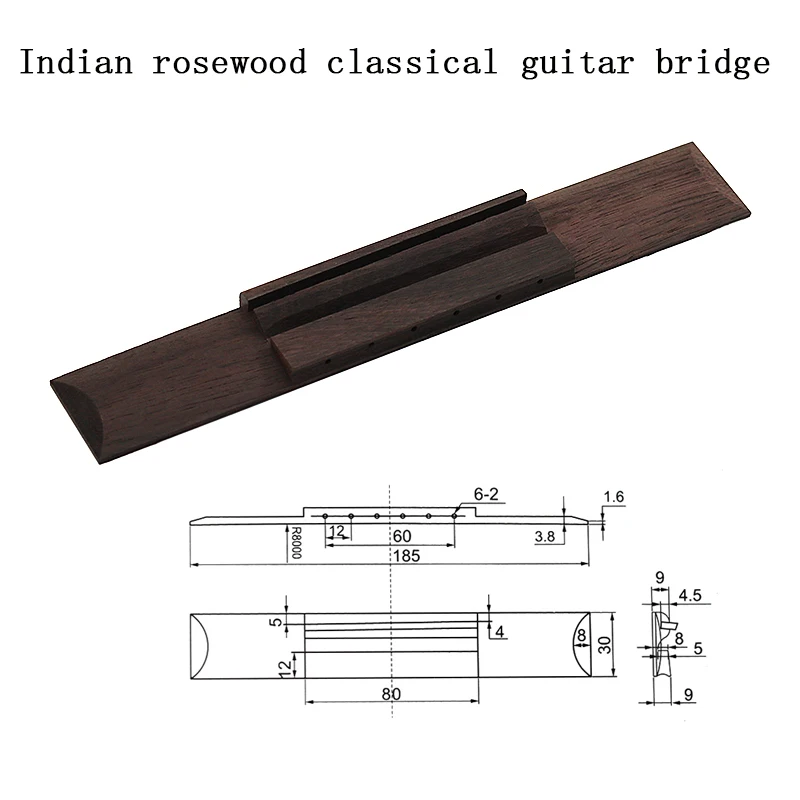 Universal Classical Guitar Bridge Replacement Parts Madagascar Rosewood/Chicken-wingwood /Mozambique Ebony Guitar Accessories