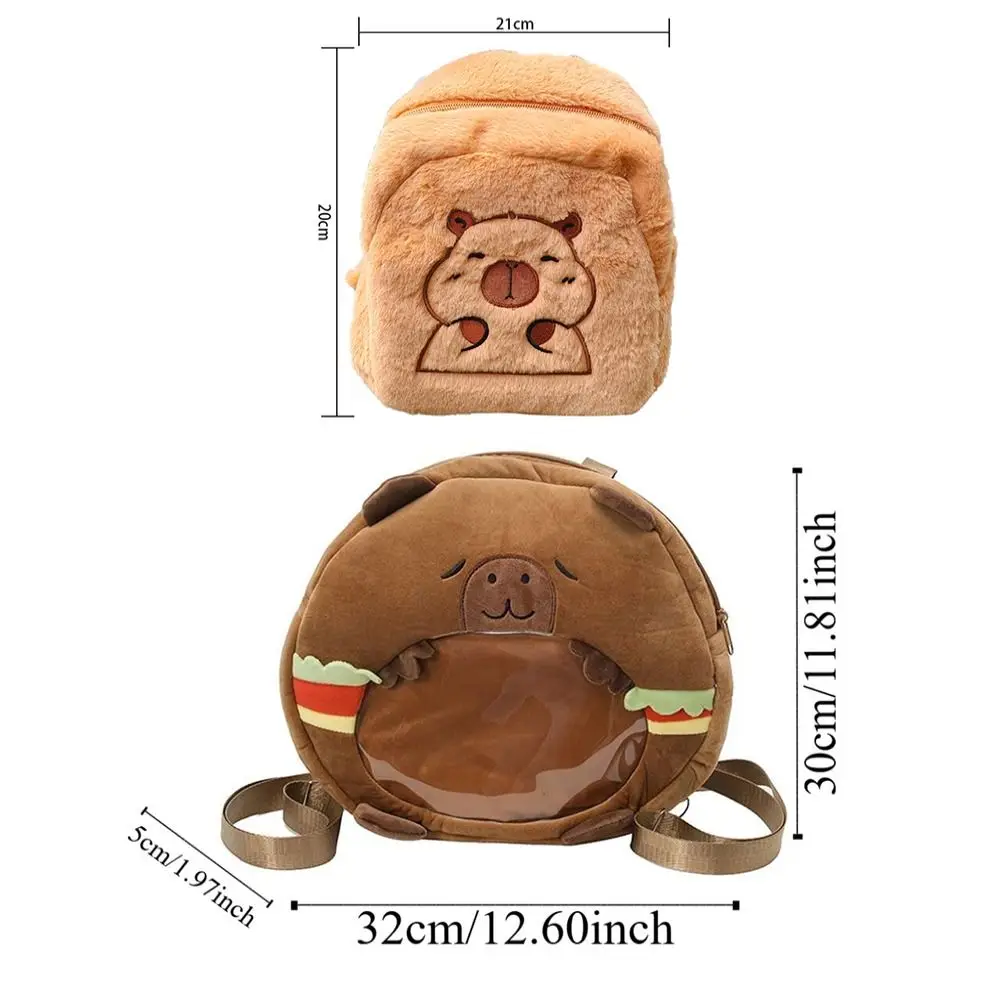 Kreativer Capybara-Rucksack, brauner Cartoon-Tagesrucksack, große Kapazität, Schultasche, Geschenk