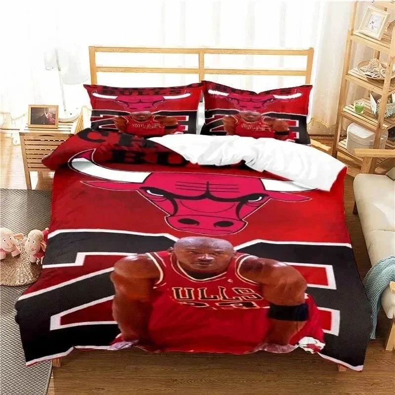 American Basketball Star No. 23 Bedding Set,Duvet Cover Bed Set Quilt Cover Pillowcase,King Queen Twin Size Boys Girls Adults