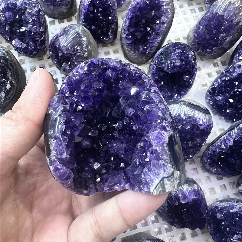 Natural Small Mineral Amethyst Cluster Raw Rough Purple Crystal Stone Cluster For Decoration