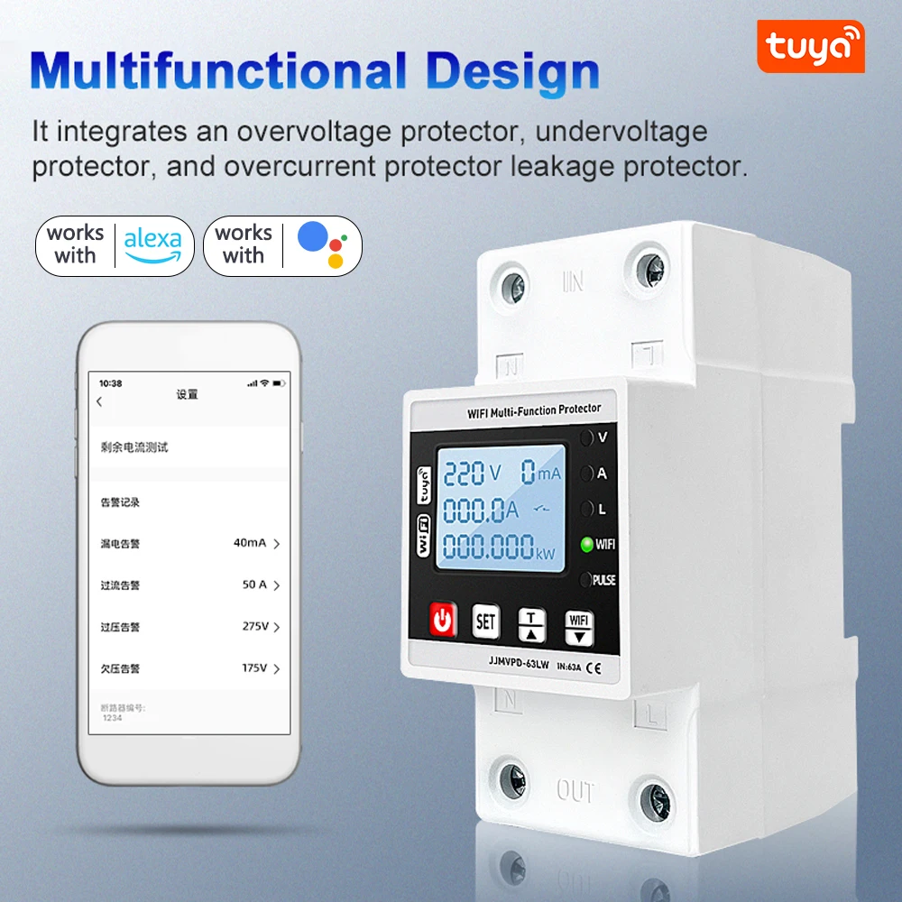 

This is a kind of quality intelligent leakage-protecting switch, that integrates an overvoltage protector, undervoltage protecto