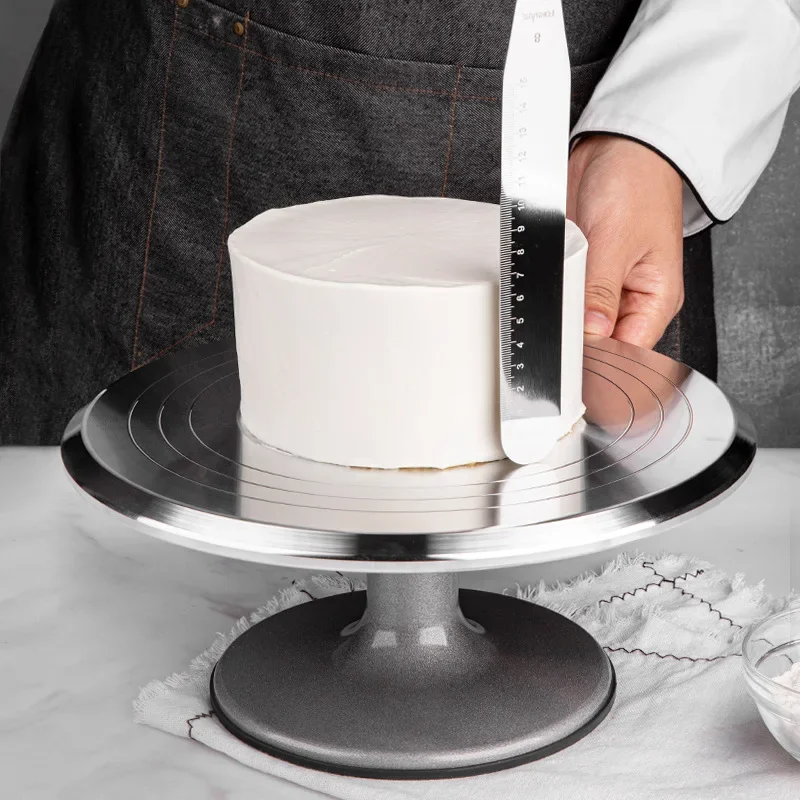 8-12 Inch High-quality Cake Turntable Platform Aluminum Alloy Rotating Baking Stand Decorating Tools Mould Scale Maker Dessert