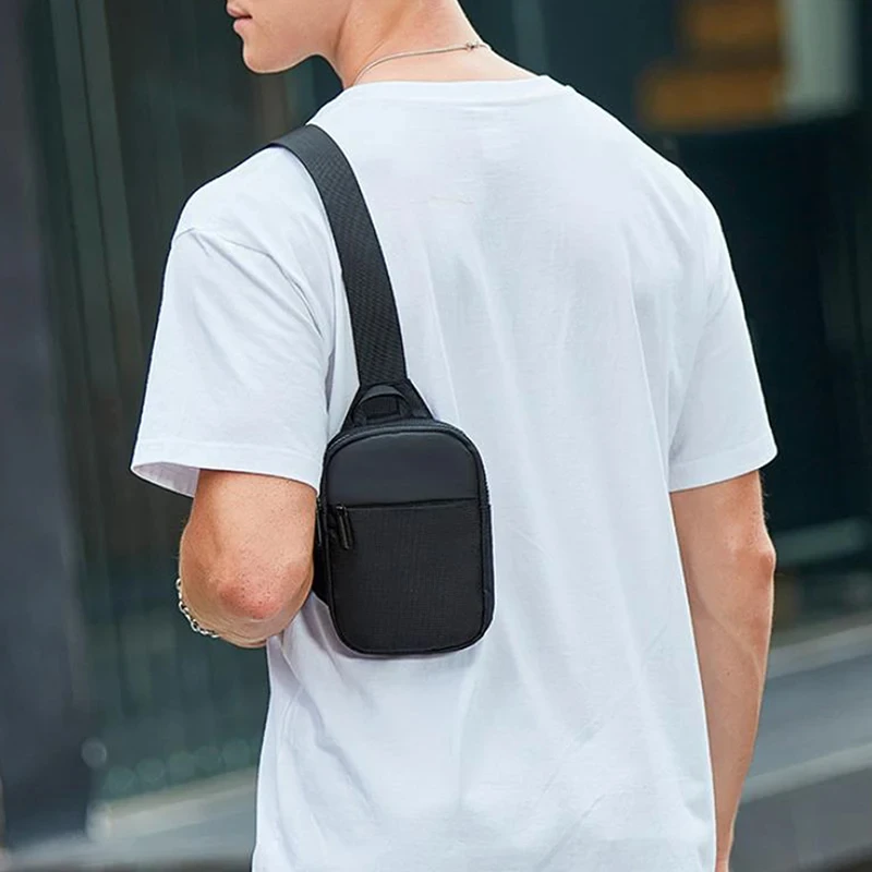 Mini-Brusttasche für Herren und Damen, lässige Umhängetasche, wasserdichtes Nylon, für Outdoor-Aktivitäten, Laufen, Radfahren, Reisen, Handytaschen – Detail 4