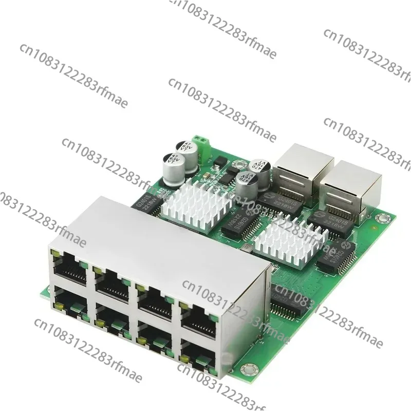 10 Port Full Gigabit Switch Module, Industrial Grade Built-in Network Communication Network Port Expansion Board, 8-way POE