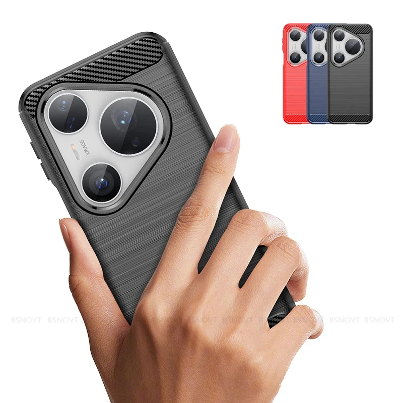 

Чехол для Huawei Pura 80 Ultra, чехол для Huawei Pura 80 Ultra Capa, противоударная задняя часть, мягкий ТПУ, углеродное волокно, чехол для Huawei Pura 80 Ultra