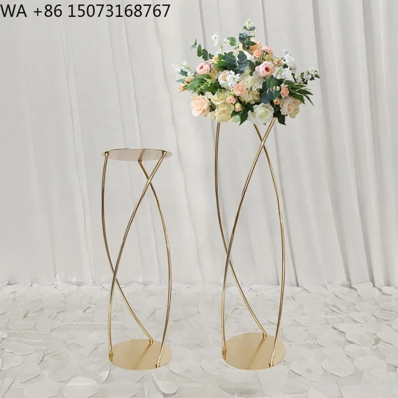 E285 Hot Style Wedding Flower Stand Wedding Main Table Center Golden Flower Ornaments Stage Decoration Road Guide Flower Stand