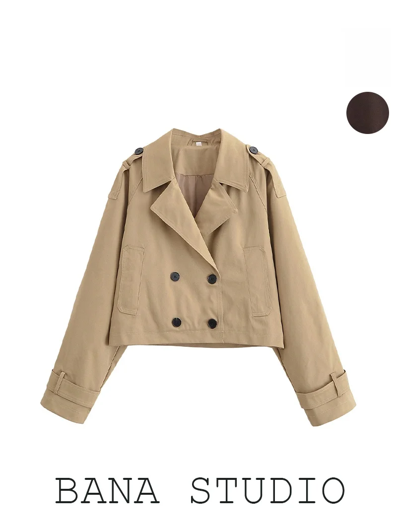 

Женское пальто BANA Oversized ort для поездок на работу, двухрядные пуговицы, OL Sle i Color, пригородное пальто, длина, ветровка