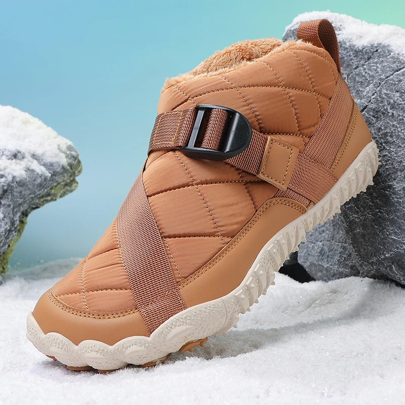 New Winter Booties Men Snow BareFoot Casual Shoes Outdoor Waterproof Work Shoes Warm Fur Men Ankle Shoes Snow Boots Plus Size