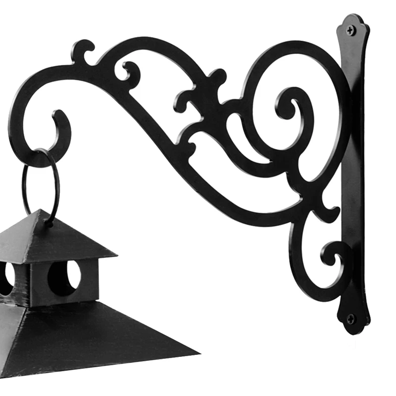 Ganchos de cesta de Metal para colgar en la pared, decoración para jardín, balcón, soporte para plantas, estante para maceta, 2 uds.