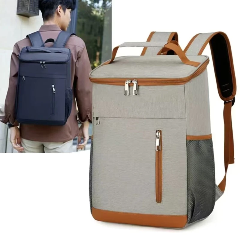 

Insulated Backpack Large Capacity Oxford Cloth Backpack Outdoor Travel Beer Bag Waterproof PEVA Lined Ice Bag Outdoors Cooler