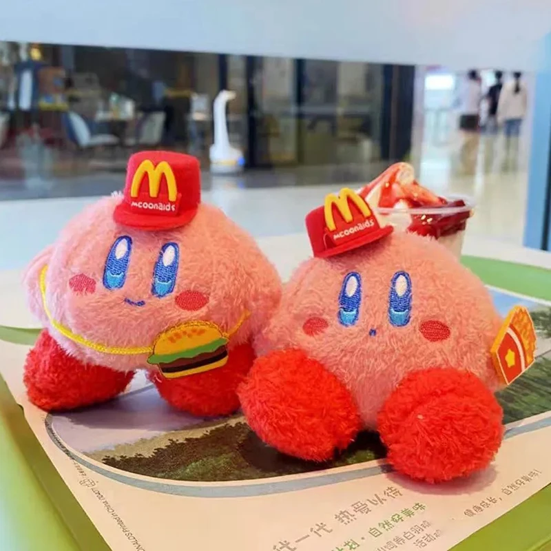 2025 New 10cm Backpack Pendant Star Kirby Curly Bag Plush Pendant French Fries Burger Doll Cartoon Cute Girl Gift